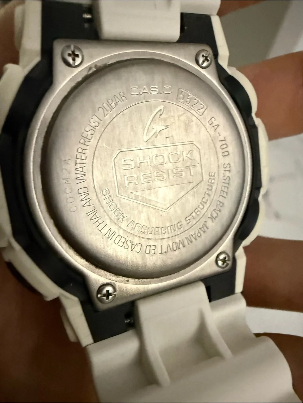 G-Shock GA-700 Men's White and Black Analog-Digital Watch